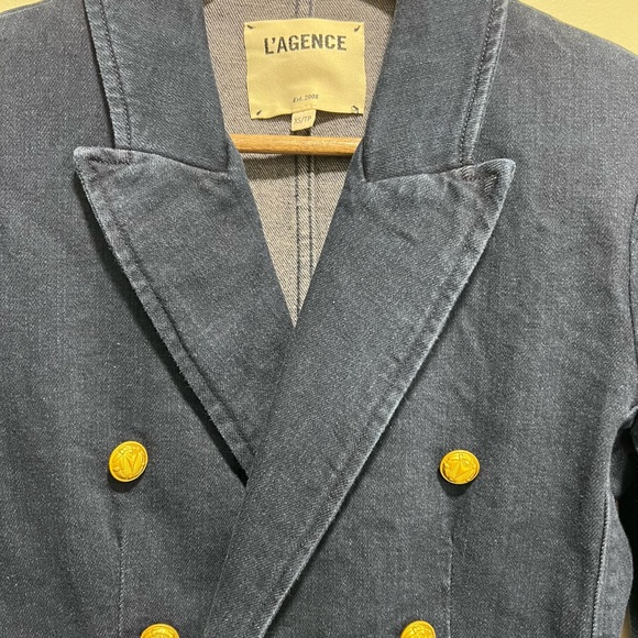 L’Agence Kaydence Double-Breasted Denim Jacket, XS - Picture 4 of 13